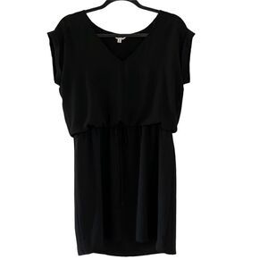 STYLE Loft Midi Cap Sleeve Dress in Black